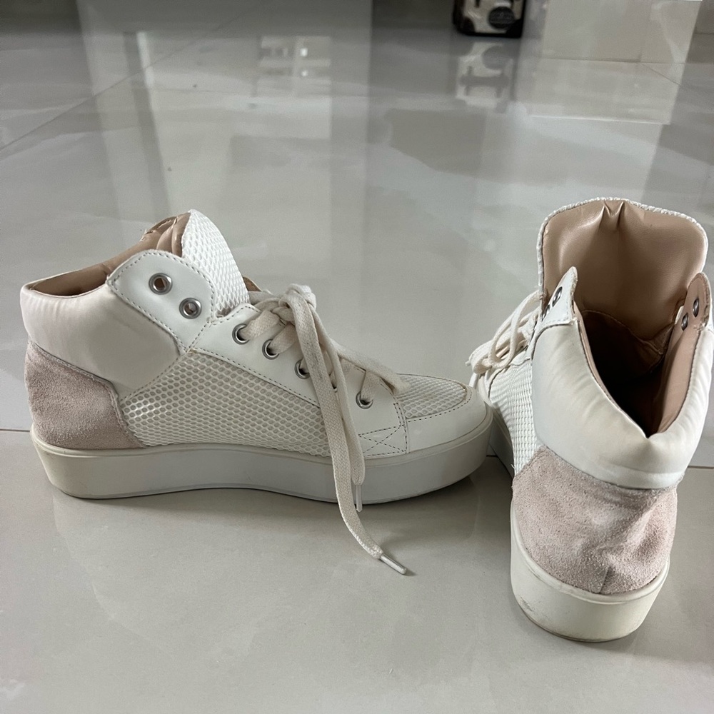 White leather sneakers